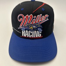 Rusty Wallace Miller Racing Cap All Over Logo Swirl Nascar Snapback Baseball Hat