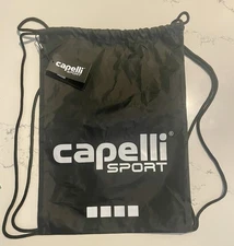 Capelli Sport Sack Pack With Interior Zipper Pocket Black W/White Lettering NWT