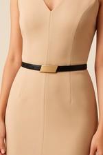 Belt for Dress Jeans Ladies Thin Waist Belt with Gold Silver Buckle 0.5" Width