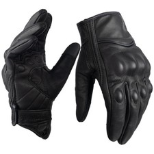sibewora Men's Full Finger Goatskin Leather Gloves Touchscreen Windproof for Low