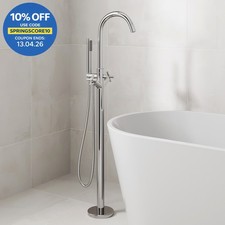 Freestanding Bathroom Tap Bath Shower Mixer Chrome Floor Mounted Free Standing