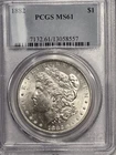 1882 Morgan Dollar PCGS MS61 $1 Silver Coin Uncirculated