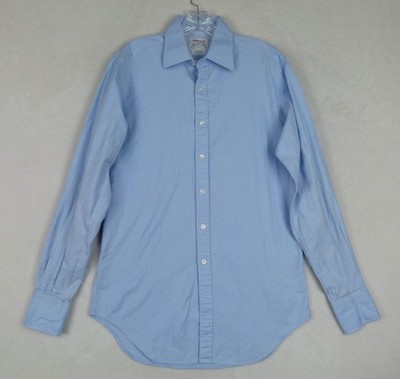 T.M.Lewin Men Size 15.5 Light Blue Luxury Slim-Fit Cotton Button-Up Point Collar
