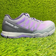 Reebok Speed TR Mens Size 6 Purple Gray Composite Toe Safety Work Shoes Sneakers