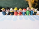 Lot Of 9 Vintage Wooden Little People Fisher Price Figurines Dog Cowboy