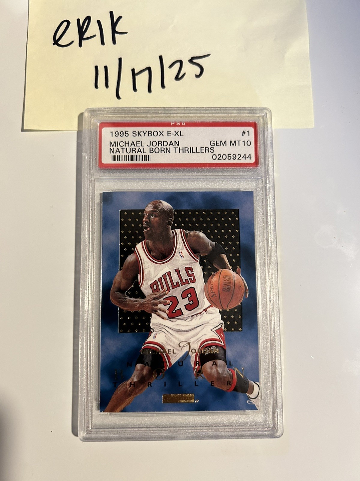1995 SKYBOX E-XL NATURAL BORN THRILLERS #1 MICHAEL JORDAN PSA 10