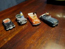 1960s WALT DISNEY PRODUCTIONS MARX (4) Mickey Minnie Donald Goofy Plastic VW 2"