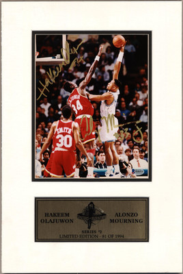 Hakeem Olajuwon & Alonzo Mourning Autographed Signed Photo Beckett