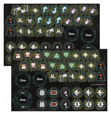 40k Chaos Space Marines Legionaries Kill Team Tokens & Markers Punch Board