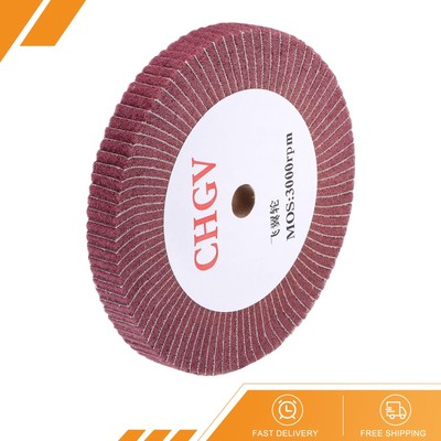 200x25mm 320 Grit Abrasive Cloth Nylon Wire Drawing Polishing Flap Wheel Red