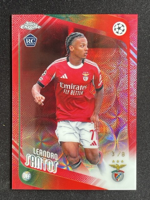 Leandro Santos 2025-26 Topps Chrome UCC Hongbao Red Scope Base RC /8 #160