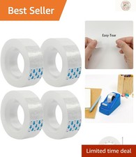 4 Rolls Transparent Clear Tape, 0.7-Inch Wide, 27.3 Yards - Perfect for Crafts