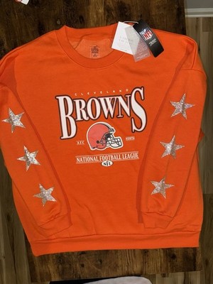 Gameday Couture Cleveland Browns Rhinestone Star NFL Sweatshirt Orange Size M