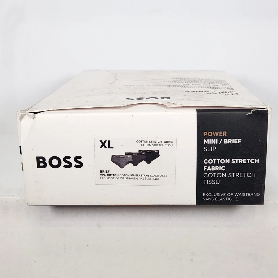 Size XL - 3pk BOSS Logo Waistband Power Mini / Brief - Cotton Stretch - Image 3 of 4