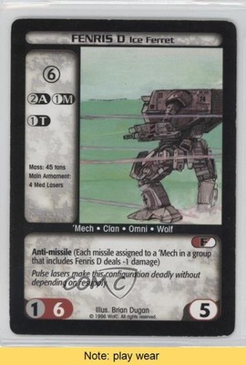 1996 Battletech CCG - Premiere Limited Fenris D Ice Ferret READ 2s8
