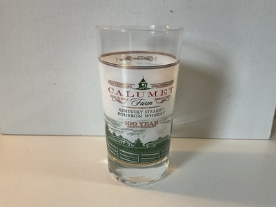 Calumet Farm Kentucky Straight Bourbon Whiskey 100th Anniversary Drinking Glass