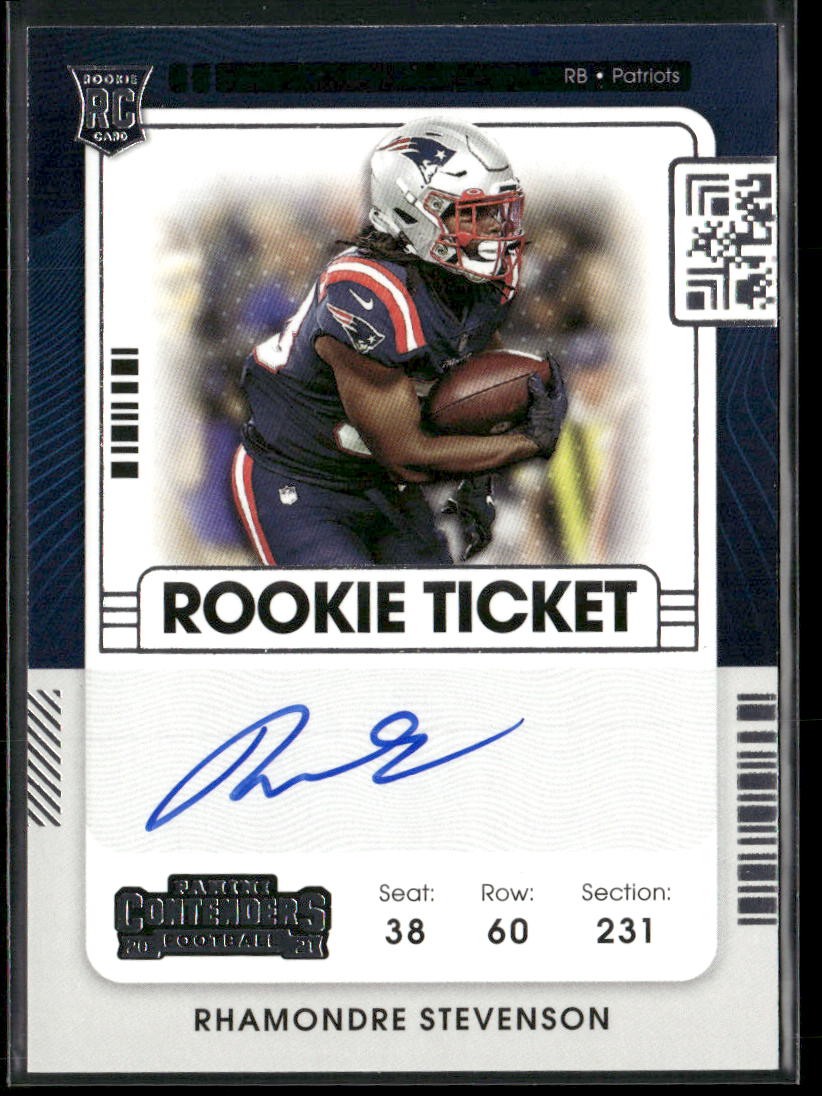 2021 Panini Contenders #133 Rhamondre Stevenson Rookie Ticket Auto