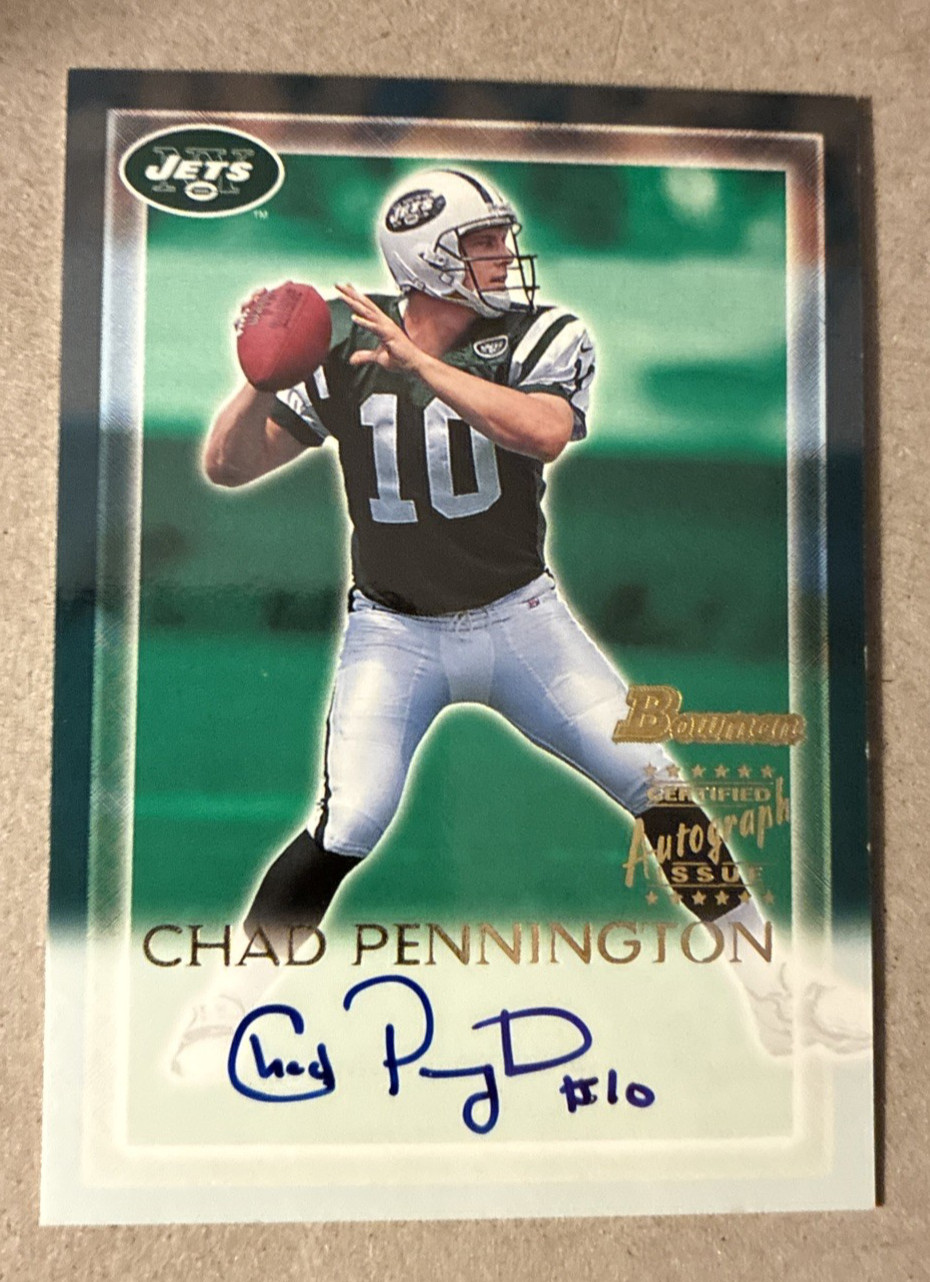 Chad Pennington Bowman Certified Autograph Blue #CP Certified Autograph