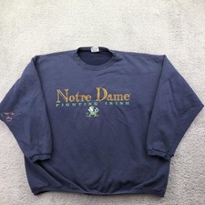 Vintage Notre Dame Fighting Irish Sweatshirt Mens 2XL Blue NCAA Team Edition