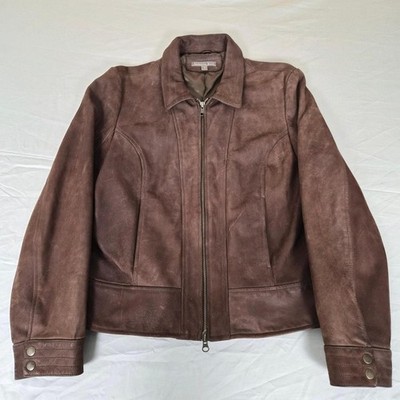 Vintage 90s Isabella Bird Brown Leather Jacket Womens Large Moto Western Country