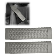 Kpfileh 2pcs Car Seat Belt Cover Pads Leather Grid 9.37 X 2.23 Inch Gray Kpfileh 2pcs Car Seat Belt Cover Pads Leather Grid 9.37 X 2.23 Inch Gray