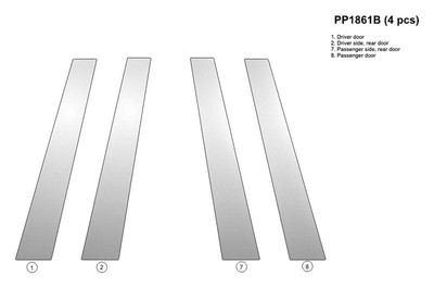 For Volvo XC70 2011-2016 B&I PP1861B-PCH Chrome Pillar Posts