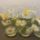 Vtg 70s Libbey Daisy and Butterfly Drinking Glasses - Set of 6 (4 Tall, 2 Short) — photo 4