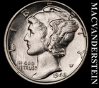 1942 Silver Mercury Dime - Choice Gem Brilliant Uncirculated  Lustrous  #L4511