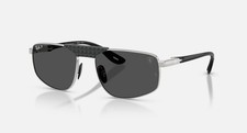 Ray-Ban RB3776M Scuderia Ferrari Silver/Polarized Dark Grey 58 mm Sunglasses