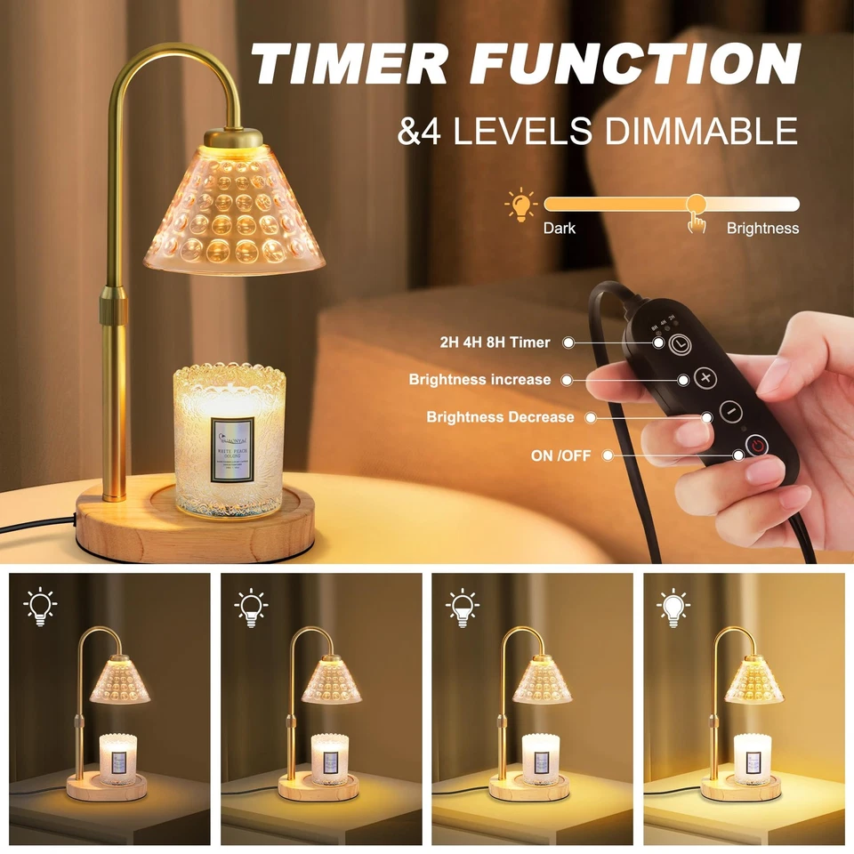 Lámpara Calentador de Velas con Temporizador Regulable, Regalos para Mamá, Regalos de Calentamiento de Casa Ne... Foto 3 de 4