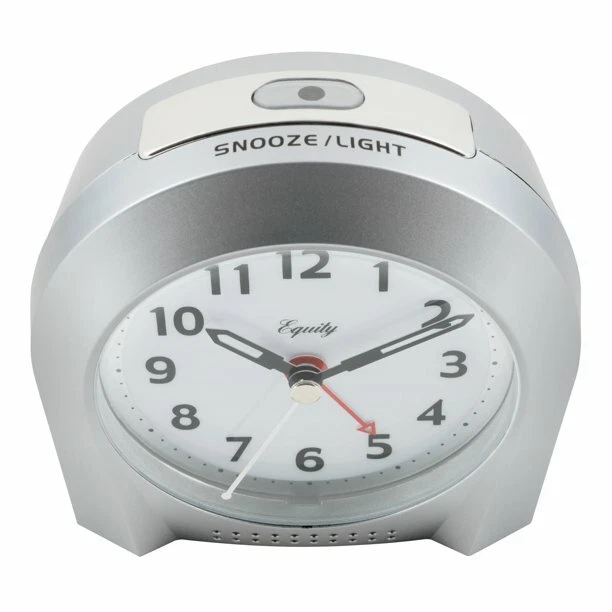 21103 Equity by La Crosse Night Vision Silent Sweep Analog Alarm Clock - Silver - Image 4 of 4