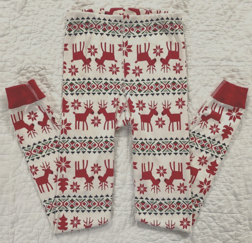 Hanna Andersson Long John Bottom Dear Deer Pajama Pant Boy Girl Christmas 150 12