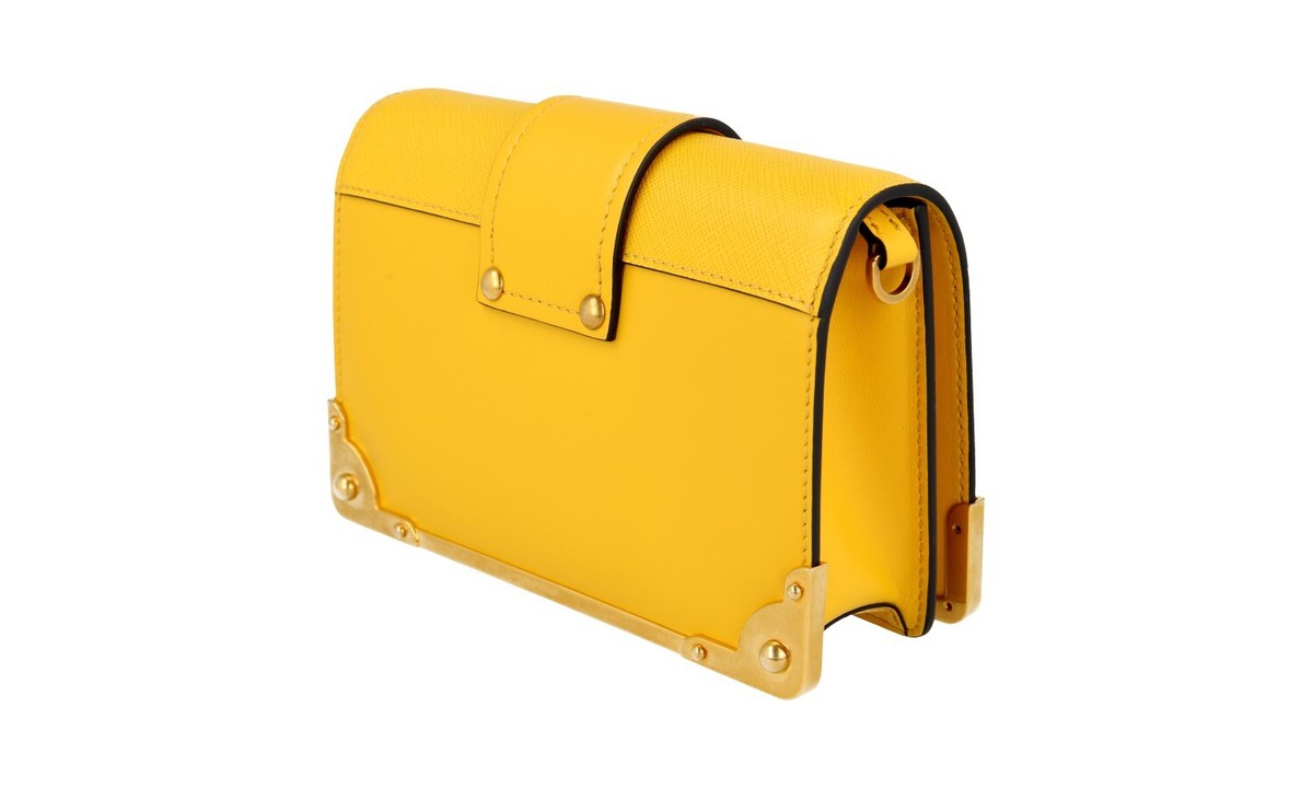 PRADA ハンドバッグ【レア】イエロー PRADA プラダ イエロー ビーズロゴ ハンドバッグ ミニトート