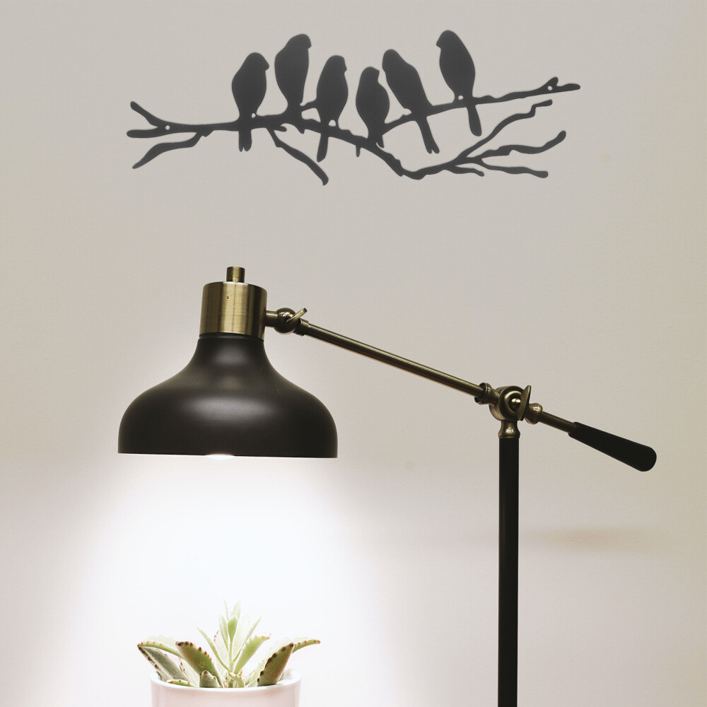 Black Iron Bird Wall Art Metal Bird Sculpture for Indoor/Outdoor Decor