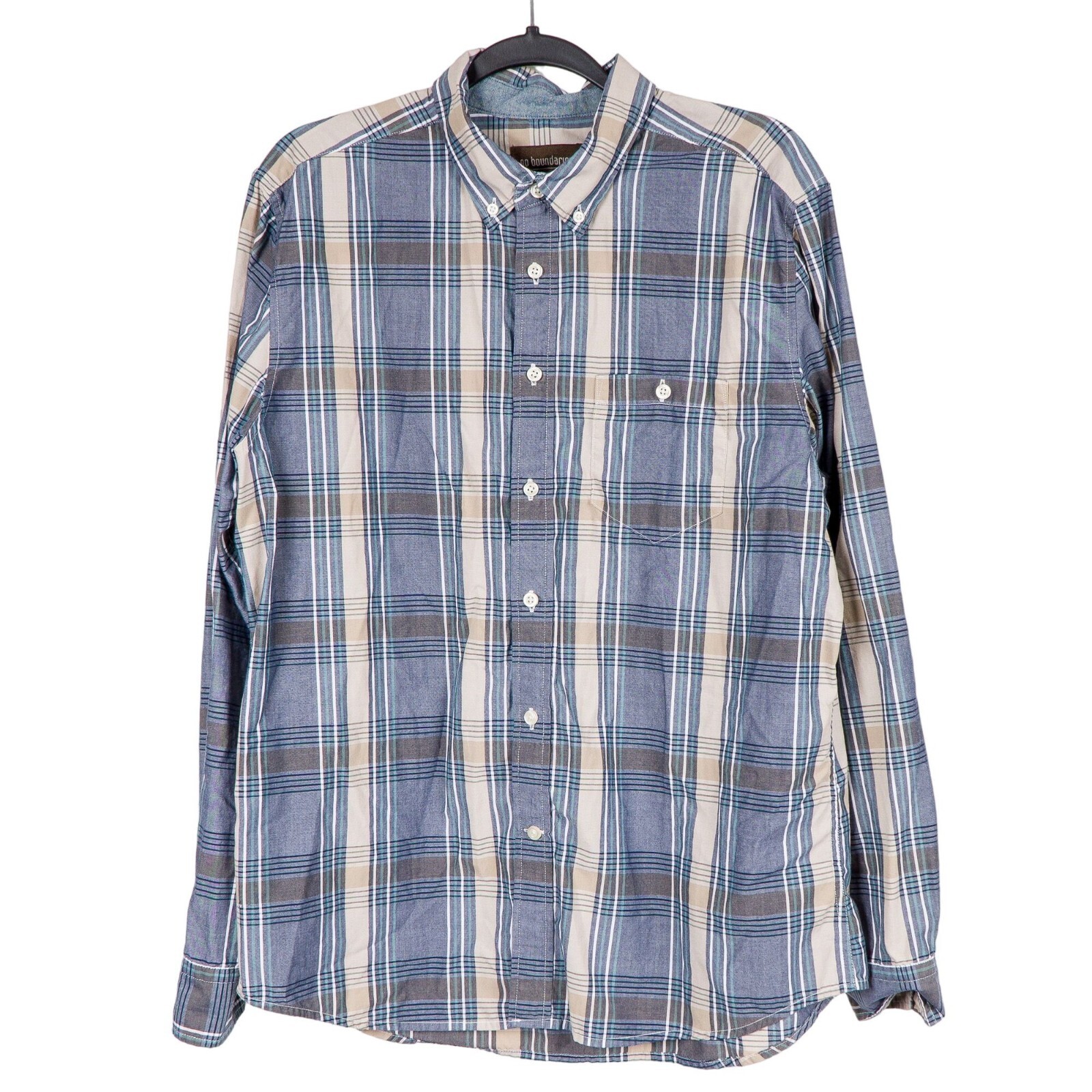 NO BOUNDARIES Mens Light Blue Classic Fit Button Down Casual Shirt main image 0