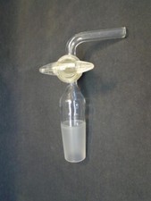PYREX Glass 29/42 Angled Flow Control Adapter w/ 4mm Bore Glass Stopcock