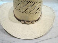 Sterling Silver Southwestern Concho Hat Band with 3 Conchos 27 1/4"