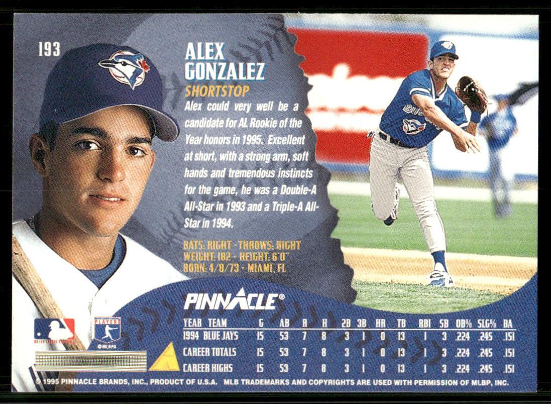 1995 Pinnacle #193 Alex Gonzalez | eBay