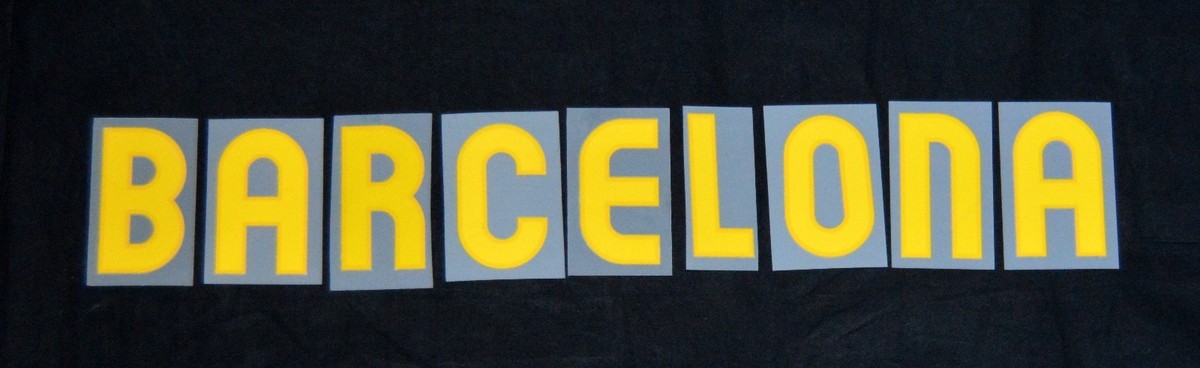 FC Barcelona 2010/11 Home Kit Player Size Letters & Numbers - For Football Shirts