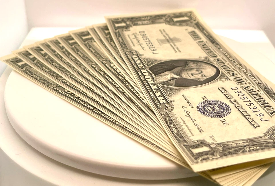 Lot of 10 Consecutive 1935-H U.S Silver Certificate Notes FR# 1618 - Image 4 of 4