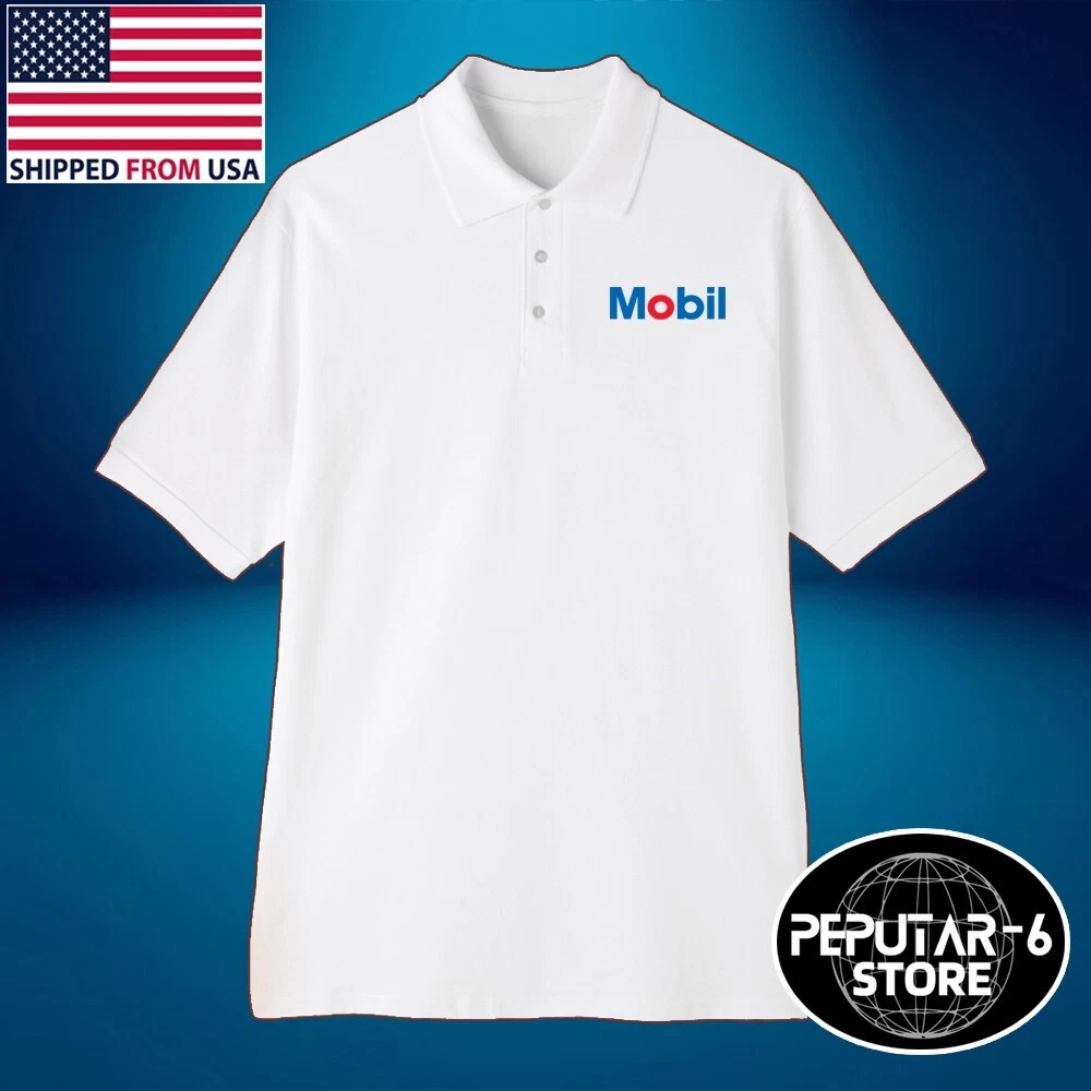 Mobil Oil Company Men's White Size S-3XL