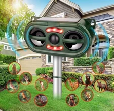 Ultrasonic Animal Repellent Solar Powered,Cat Repellent Outdoor,2024 Animal Dete