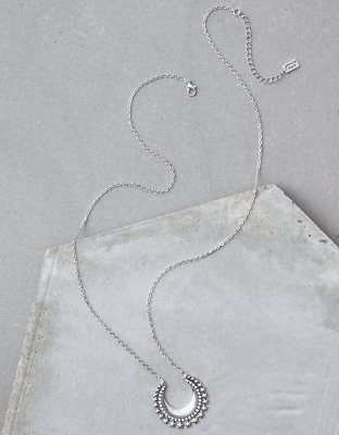American Eagle outfitters AEO SILVER METAL PENDANT NECKLACE #RA-29