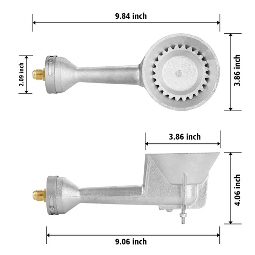 Propane Cast-Iron Round Burner & 4FT 20PSI High Pressure Regulator Hose& Fitting - Picture 5 of 32