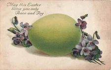 Postcard May this easter bring you only Peace and Joy Green Egg VTG VPC02.