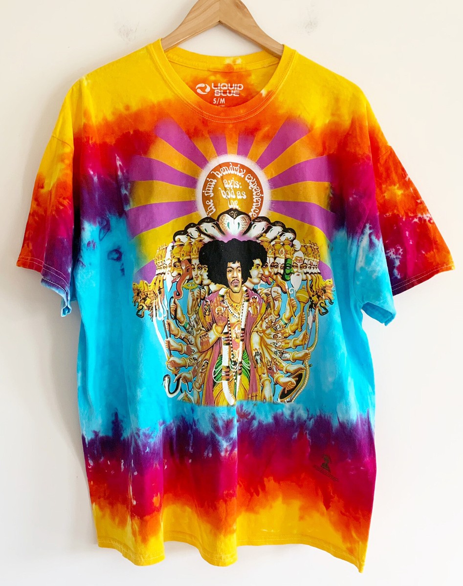 Jimi Hendrix Liquid Blue Axis Bold As Love Tie-Dye T-Shirt S / M