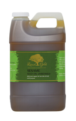 64 oz PREMIUM UNREFINED SESAME OIL 100% PURE ORGANIC FRESH VIRGIN COLD PRESSED