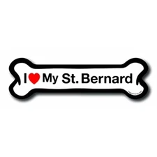Magnet Me Up I Love My St. Bernard Dog Bone Car Magnet - 2x7 Dog Bone Auto Truck