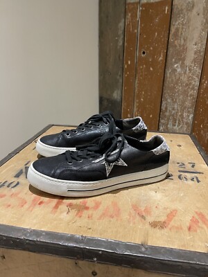 Paul Green Sneaker schwarz & silber Stern Damengröße UK 6,5