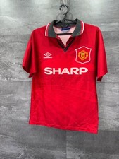 Manchester United 1994 - 1995 Home football shirt jersey Umbro Sharp Youth 86-91